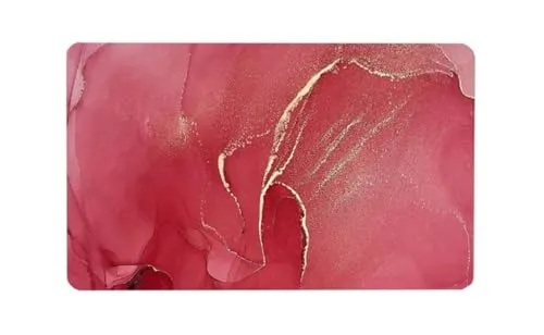 Tobil Badematte Badteppich rutschfest saugfähig Badvorleger Verschiedene Motive (Rot-009, 50x80cm)