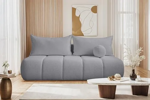 Kaiser Möbel Sofa mit Schlaffunktion und Bettkasten - Skandinavisches Sofa 3-Sitzer mit bequemer Schlaffunktion und praktischem Bettkasten für zusätzlichen Stauraum, ideal für Gäste und modernes Wohnen.