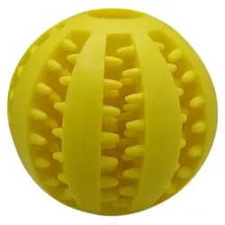 Hundespielzeug Futterball zum Befüllen – Zahnpflege Spielball in 3 Größen & 8 Farben Gelb 5 cm - Gelb