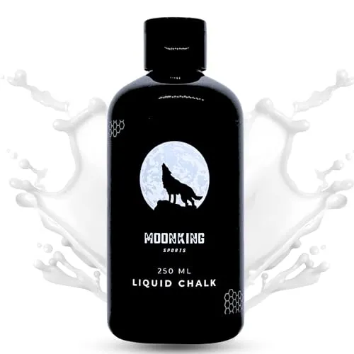 MoonKing Sports Liquid Chalk [250ml] - Flüssigkreide Magnesia - optimaler Grip – Calisthenics, Klettern, Bouldern, Fitness, Cross Fit, Turnen, Poledance – Gym Zubehör & schnell trocknend