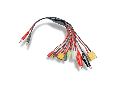 Carson 500906306 Multi-Ladekabel 8 in 1, 4mm Bananenstecker - RC Zubehör, Modellbauzubehör, Zubehör für ferngesteuerte Modelle, RC Ladekabel
