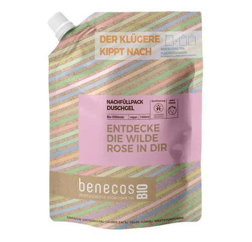 Benecos Duschgel Wildrose - Duschgel Refill 1L
