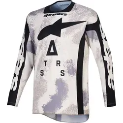 Alpinestars Racer LAHND Motocross Jersey, schwarz-beige, Größe L - Leichtes und langlebiges Motocross Jersey mit ergonomischer Passform. Die Stretch-Mesh-Panels sorgen für optimale Bewegungsfreiheit und Atmungsaktivität – ideal für sportliche Einsätze.
