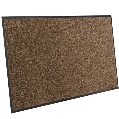 ANRO Fußmatte Schmutzfangmatte mit Gummirand Amigo Türmatte Fußabtreter für Haustür innen und außen rutschfest waschbar Braun 60x80cm