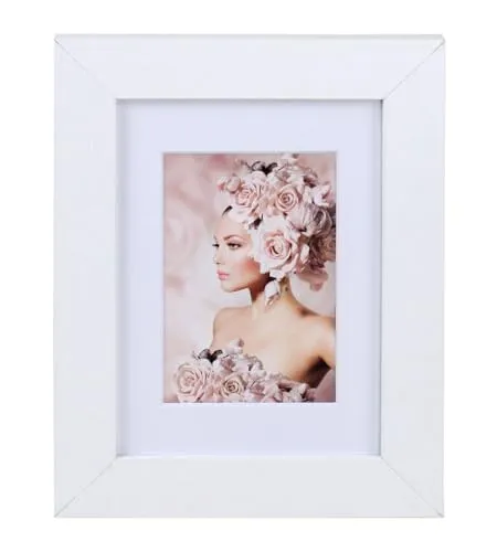 IDEAL TREND Bilderrahmen Holz Rahmen Plexi Acryl Collage Wanddeko Poster quadratisch S215: Farbe: Weiß | Format: 13x18