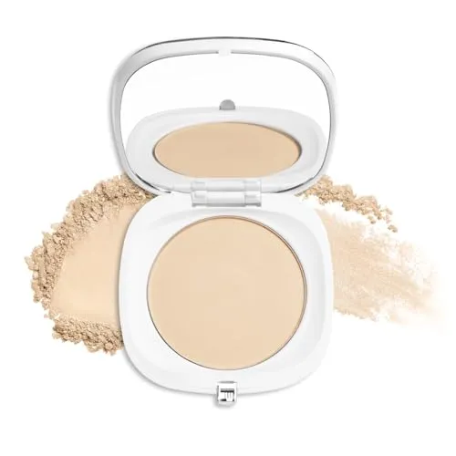 NEO MAKE UP Puder - Transparent Kompaktpuder mit Spiegel & Puderpinsel - Intense Serum Satin Pressed Powder - Gesichts-make-up - Beauty Glow Up - Compact Powder with SPF30 - Soft-Focus-Effect – 10g
