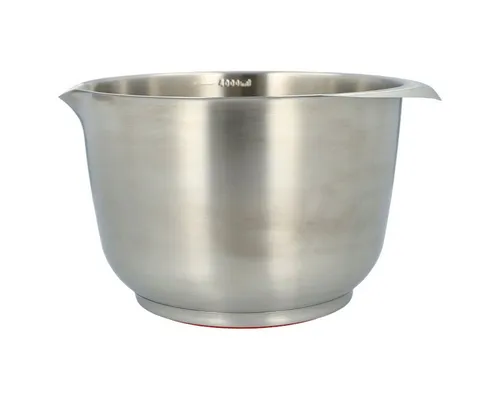 Birkmann Premium Baking Rühr- und Servierschüssel 4,0 Liter - Edelstahl Rührschüssel mit Skalierung und Anti-Rutsch-Ring, hygienisch und robust – ideal zum Zubereiten, Aufbewahren und Servieren in der Küche.