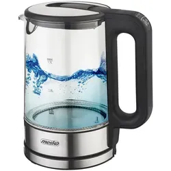 Mesko MS 1301B Glas Wasserkocher mit Temperatureinstellung - Eleganter Wasserkocher aus Glas mit 1,7L Kapazität, LED-Beleuchtung und präziser Temperatureinstellung für perfekten Teegenuss.