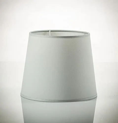 Großer Stoff Lampenschirm Hängelampe Grau für E27 H:30cm Ø38cm konischer Schirm Pendelleuchte