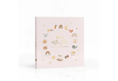 MeinBaby123® Tagebuch Baby 'Mein erstes Jahr', Erinnerungsbuch Baby, Geschenkidee zur Geburt, Momente für die Ewigkeit festhalten