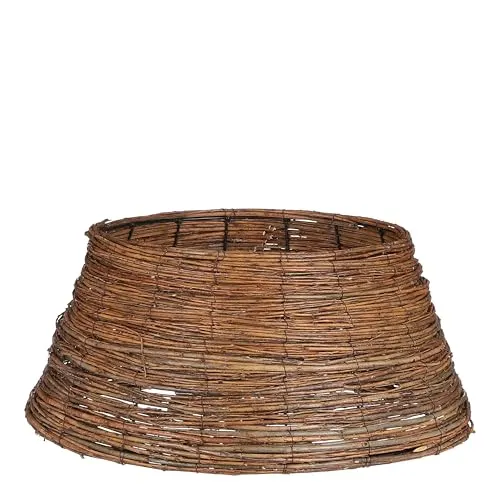 Mica Decorations Weihnachtsbaumkorb - H21 x Ø50 cm - Weidengeflecht - Braun - Eleganter Weihnachtsbaumkorb aus Weidengeflecht, ideal zur stilvollen Präsentation Ihres Baumes. Schafft eine warme Atmosphäre und passt perfekt in jeden Einrichtungsstil.