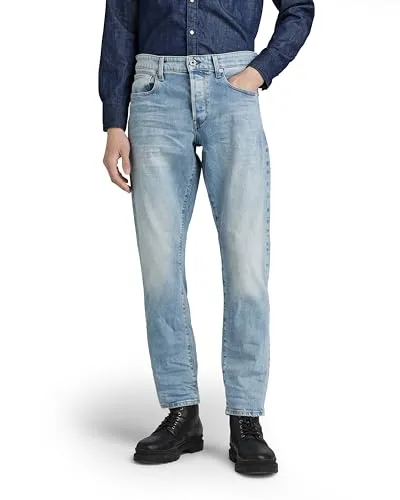 G-STAR RAW Herren 3301 Regular Tapered Jeans - Jeans mit normaler Bundweite und mittelhohem Bund, schmal zulaufend vom Knie zum Knöchel, ideal für einen lässigen Look mit Logo-Grafik über der Gesäßtasche.