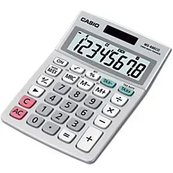 CASIO Tischrechner MS-88eco - Solarbetrieben, umweltfreundlich mit Währungsumrechnung und Mehrwertsteuer-Automatik, kompakt und leicht