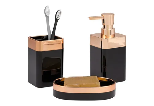 bremermann Badaccessoire-Set Badezimmer-Set 3-tlg. SAVONA, Kunststoff, Badezimmer-Zubehör-Set