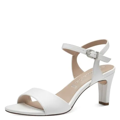 Tamaris Damen Sandalette 1-28008-42 mit Absatz, White Matt, 36 EU - Elegante Sandalette für Damen in White Matt, mit 7 cm Absatzhöhe und TOUCH-IT-Technologie für optimalen Tragekomfort. Ideal für stilvolle Auftritte!