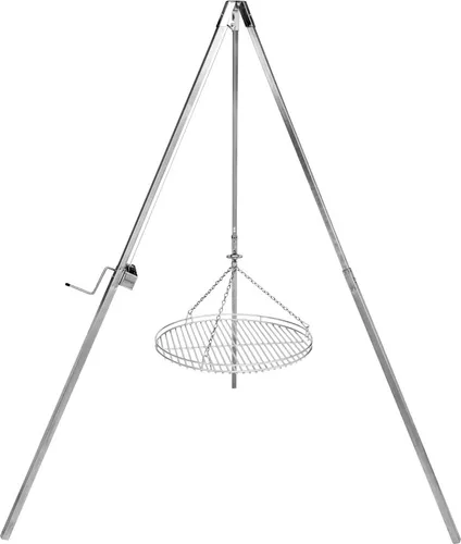 Dreibein Schwenkgrill Edelstahl 170 cm - Perfekter Gartengenuss - Dreibein- & Schwenkgrill aus hochwertigem Edelstahl, 170 cm hoch, ideal für BBQ mit Holz oder Kohle – für unvergessliche Grillabende im Freien.