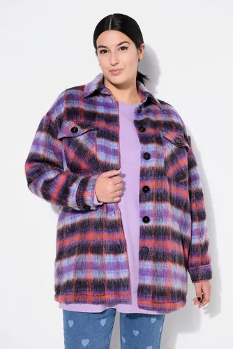 Studio Untold Damen große Größen Übergrößen Plus Size Karo-Hemdjacke in Flieder, Oversized 50+ - Stylische Karo-Hemdjacke in angesagtem Oversize-Style, ideal für lässige Looks. Mit 4 praktischen Taschen und langem Arm für optimalen Tragekomfort.