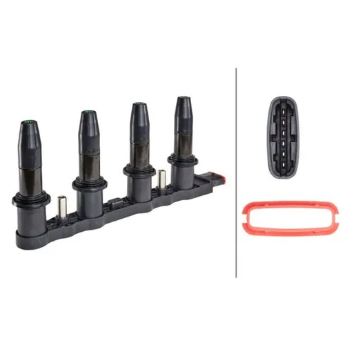 Zündspule HELLA 5DA 193 175-331 - Zündspule für zuverlässige Zündung, Blockzündspule mit 2 Befestigungsbohrungen, ideal für verschiedene Fahrzeugmodelle.