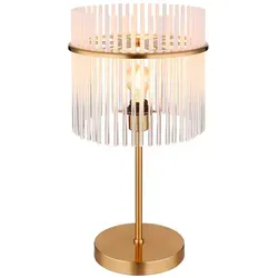 Elegante GORLEY Tischleuchte in Gold mit Glasstäben