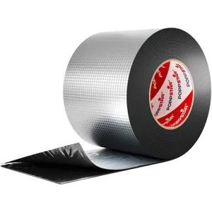 Poppstar Alu-Butylband 10m x 100mm - Super wasserdichtes Klebeband für Reparaturen - Butyl-Klebeband für außen, ideal zur Abdichtung von Dachrinnen und Wohnmobilen. Mit UV- und witterungsbeständiger Alukaschierung für langlebige Reparaturen.