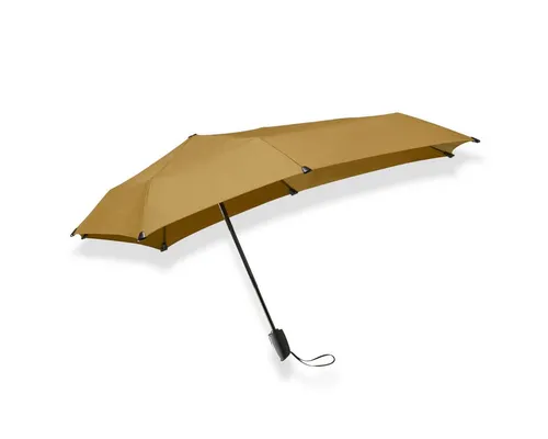 Senz ° Mini Automatic Folding Storm Regenschirm Golden Palme - Taschenschirme mit automatischer Öffnungsfunktion, windresistent und im stilvollen Design mit goldenem Palmenmuster.