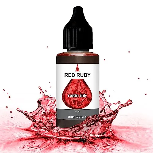 DD Composite Resin Inks Tinte Fluid Art Alkohol Ink hochkonzentriert Epoxidharz Kunst Design River Table Dish-Art, Menge:30ml, Resin Ink Color:RED RUBY