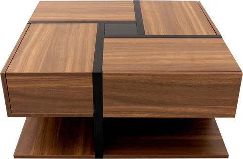 Eleganter Couchtisch mit 4 Schubladen – 78x78x36 cm