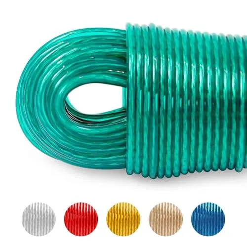 Wäscheleine 50 Meter mit Stahlkern - Extra starke und witterungsbeständige Wäscheleine - Wäscheleinen: Robuste, 50 Meter lange Wäscheleine mit Stahlkern, ideal für den ganzjährigen Einsatz im Freien und perfekt für Haus und Camping.