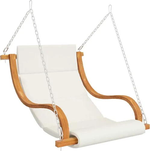 vidaXL Bugholz Hängelstuhl mit Kissen - Ergonomischer Hängesessel aus massivem Bugholz, ideal für entspannte Stunden im Garten. Mit dick gepolstertem Kissen für optimalen Komfort und einzigartigem Teak-Finish.