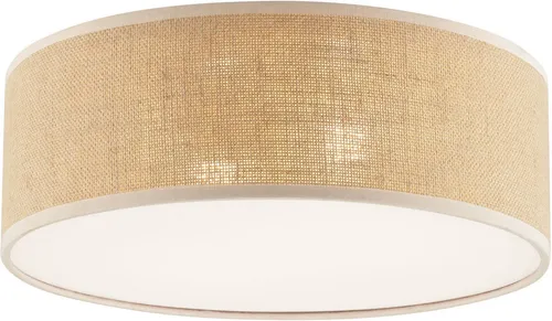 OTTO home Deckenleuchte Mikka, ohne Leuchtmittel, mit Leinenstoffschirm, Höhe 14 cm, E27, Leinen, Deckenlampe