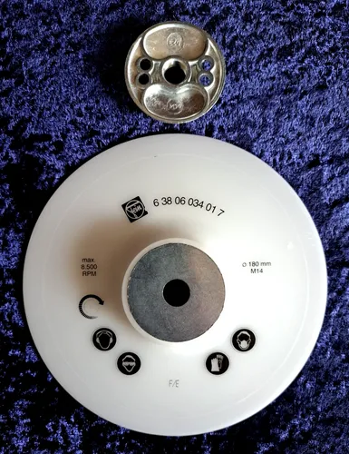👉FEIN - Schleifteller - ⌀180mm/mit Flansch M14/elastisch/Fiber-Schleifblätter👈