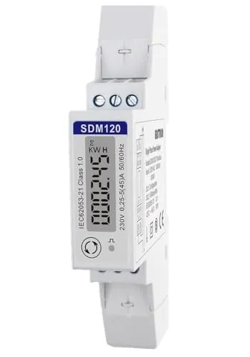 EASTRON SDM120 Stromverbrauchsmesser - einphasig - Modbus RS485 RTU - Stromzähler Hutschiene, 45A kWh Netz, 2 Impulsausgangszähler – Wechselstromzähler - LCD-Display - MID geeichtes Strommessgerät