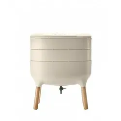 Plastia Wurm Farm Elfenbein/Weiß - Komposter für die umweltfreundliche Abfallverwertung, ideal zum Recycling von Küchenabfällen und zur Herstellung von nährstoffreichem Wurmtee für Ihre Pflanzen.