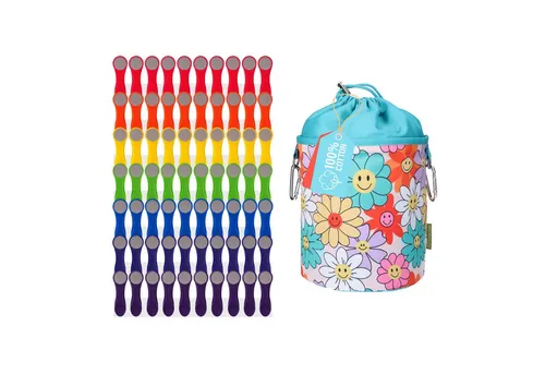 trendfinding Wäscheklammern 70 Wäscheklammern Regenbogen Edelstahl - Klammerbeutel Smileys, Mit neuester Klammertechnik für empfindliche Wäsche