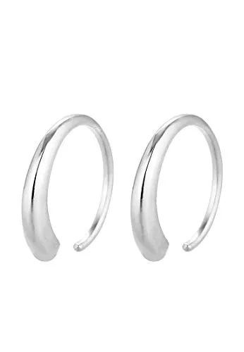 Elli Paar Creolen Ohrhänger aus 925 Sterling Silber - Elegante Ohrringe aus hochwertigem 925 Sterling Silber, zeitloses Design mit 3 mm Breite, ideal für jeden Anlass.