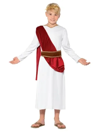 Roman Costume White With Robe Belt & Headpiece (S)