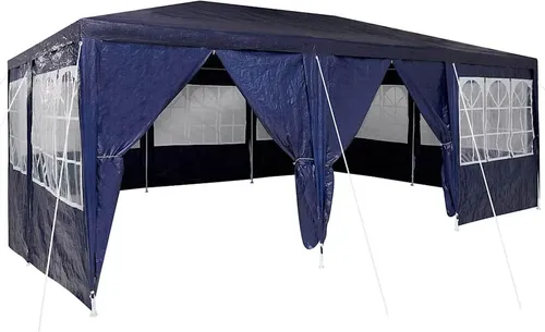 vidaXL Partyzelt 6x4 m Blau mit 10 Seitenwänden - Pavillon ideal für Gartenpartys und Buffets, bietet Platz für bis zu 10 Personen und ist aus wasserdichtem, UV-beständigem Material für jede Wetterlage.