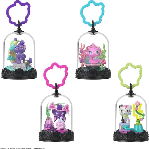 Monster High Haustier-Schlüsselanhänger, Tierfiguren mit Zubehör und zusammenbaubarem Terrarium, 4 Jahr(e), 77 mm, 60 g, Gemischte Farben