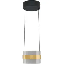 Brilliant LED-Hängeleuchte Inside - Dimmbar, Messing und Hellgrau, 200 cm - Stilvolle Brilliant LED-Hängeleuchte in Messing und Hellgrau für den Innenbereich. Dimmbar, mit warmweißer Lichtfarbe (ca. 2700K) und einer Lichtmenge von ca. 2100 Lumen. Höhenverstellbar und ideal für stimmungsvolle Beleuchtung.
