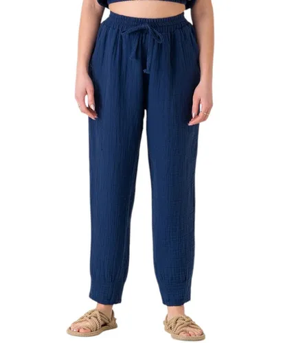 fashionshowcase Musselin Schlupfhose – Elegante Palazzo-Hose aus 100% Baumwolle