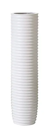Casablanca - Vase aus Keramik matt weiß - Elegante 78 cm hohe Keramikvase mit Rillenstruktur, ideal für stilvolle Dekorationen und besondere Geschenke.