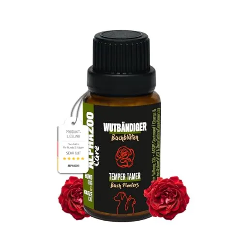 alphazoo Wutbändiger Bachblüten für Hunde & Katzen 15g I Globuli gegen Aggression I Natürliches Beruhigungsmittel, bewährte Mischung nach Dr. Bach
