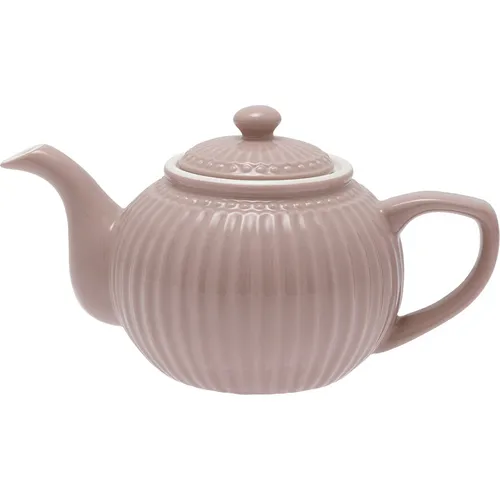 GreenGate Teekanne Alice, hazelnut brown - Porzellan Teekanne mit sanftem Rillenlook und Perlenkante, ideal für gemütliche Nachmittage. Kombinierbar mit der Alice Serie für ein individuelles Geschirr Set.