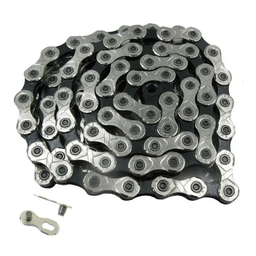 KMC Kette X11 Silber-schwarz für 11-fach Shimano und Campagnolo - Fahrradketten, langlebige 11-Gang-Kette mit 114 Gliedern für präzise Schaltperformance und hohe Zuverlässigkeit.