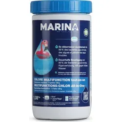 Marina Chlor Multitabs 135g - 5 in 1 für Pools ab 10m³ - Sonstiges Poolzubehör - Multifunktionale Chlortabletten für sauberes Wasser: Eliminiert 99,99% der Bakterien, bekämpft Algen und sorgt für langanhaltende Hygiene im Pool.