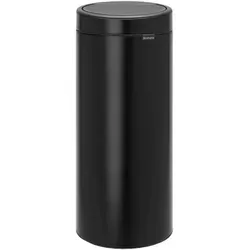 Brabantia 115301 Touch Bin New 30 L - Edelstahl schwarz matt - Haushaltszubehör mit Soft-Touch'-System für müheloses Öffnen und Schließen. Der herausnehmbare Kunststoffeinsatz erleichtert das Auswechseln der Müllbeutel und die Reinigung.