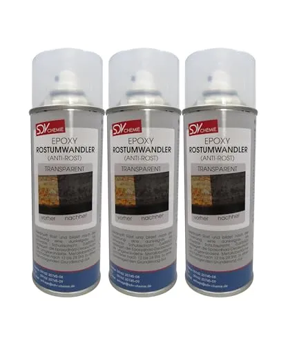 SDV Chemie EPOXY Rostumwandler Spray 3x 450ml Anti Rostspray 2in1 Roststopp und Grundierung