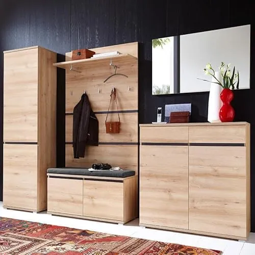 Garderoben Set LISSOBA-01, 5-teilig aus Edelbuche in braun von Lomadox