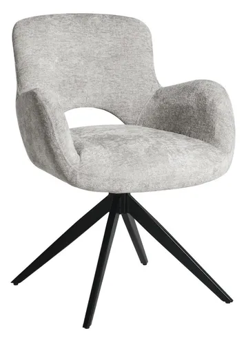 HowHomely THEO Stuhl Beige Stoff – Modernes Design, Stabil, Metallbeine, Komfortabel - mit automatischer Rückstellfunktion