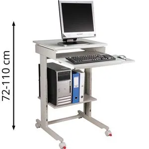 Twinco Computertisch Twin Click - Höhenverstellbar & Mobil - Computermöbel mit höhenverstellbarer Tischplatte in 20 Stellungen, ideal für flexibles Arbeiten. Ausgestattet mit Rollen und Tastaturauszug für maximale Mobilität und Komfort.